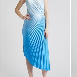 Nordstrom One Shoulder Light Blue Dress size large but fits more medium size
